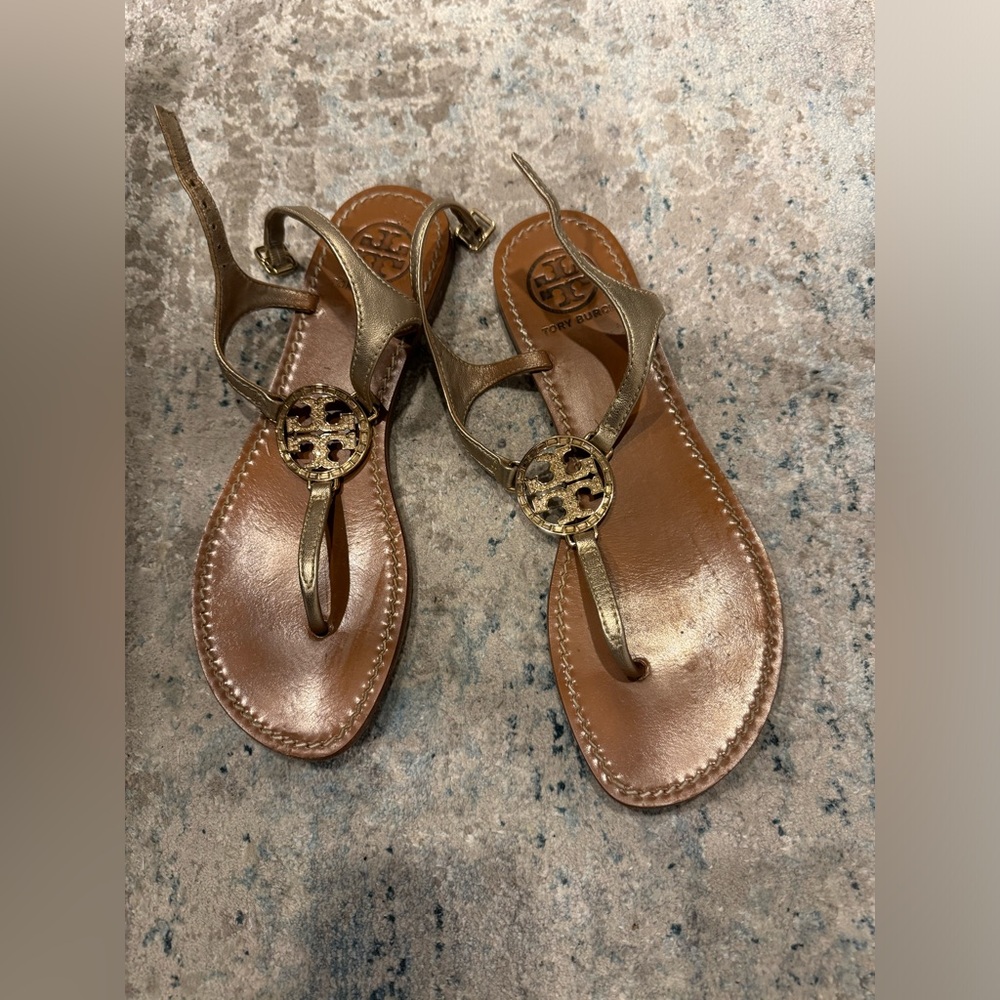 Tory Burch gold sandals